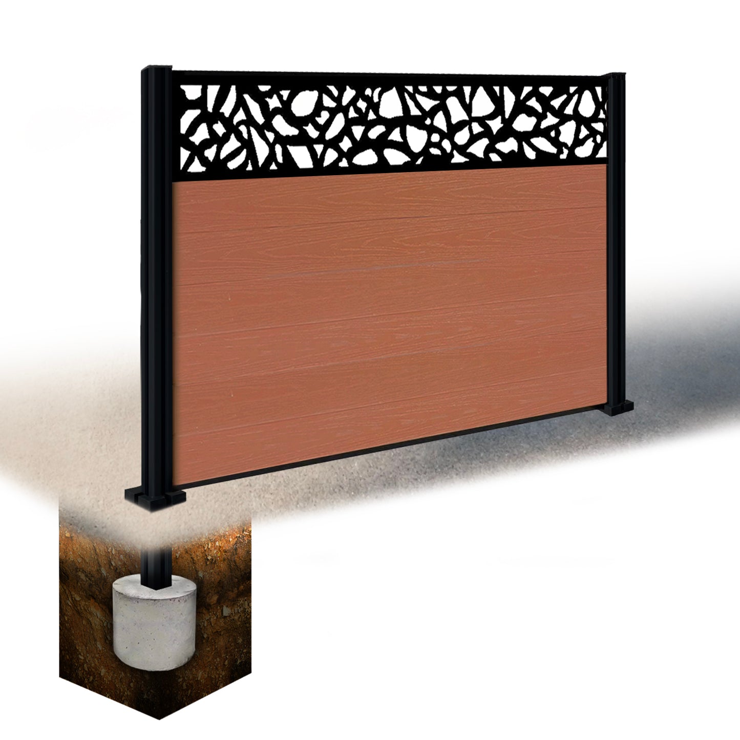 Composite Fence Kit - with Pebble Trellis