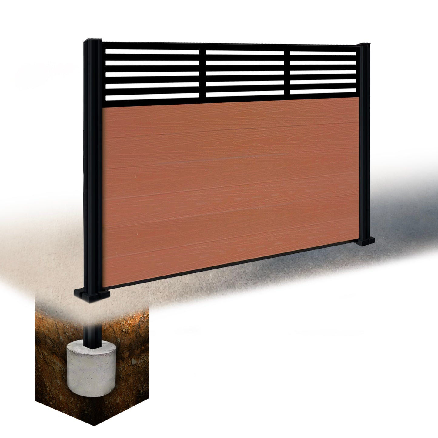 Composite Fence Kit - with Slat Trellis