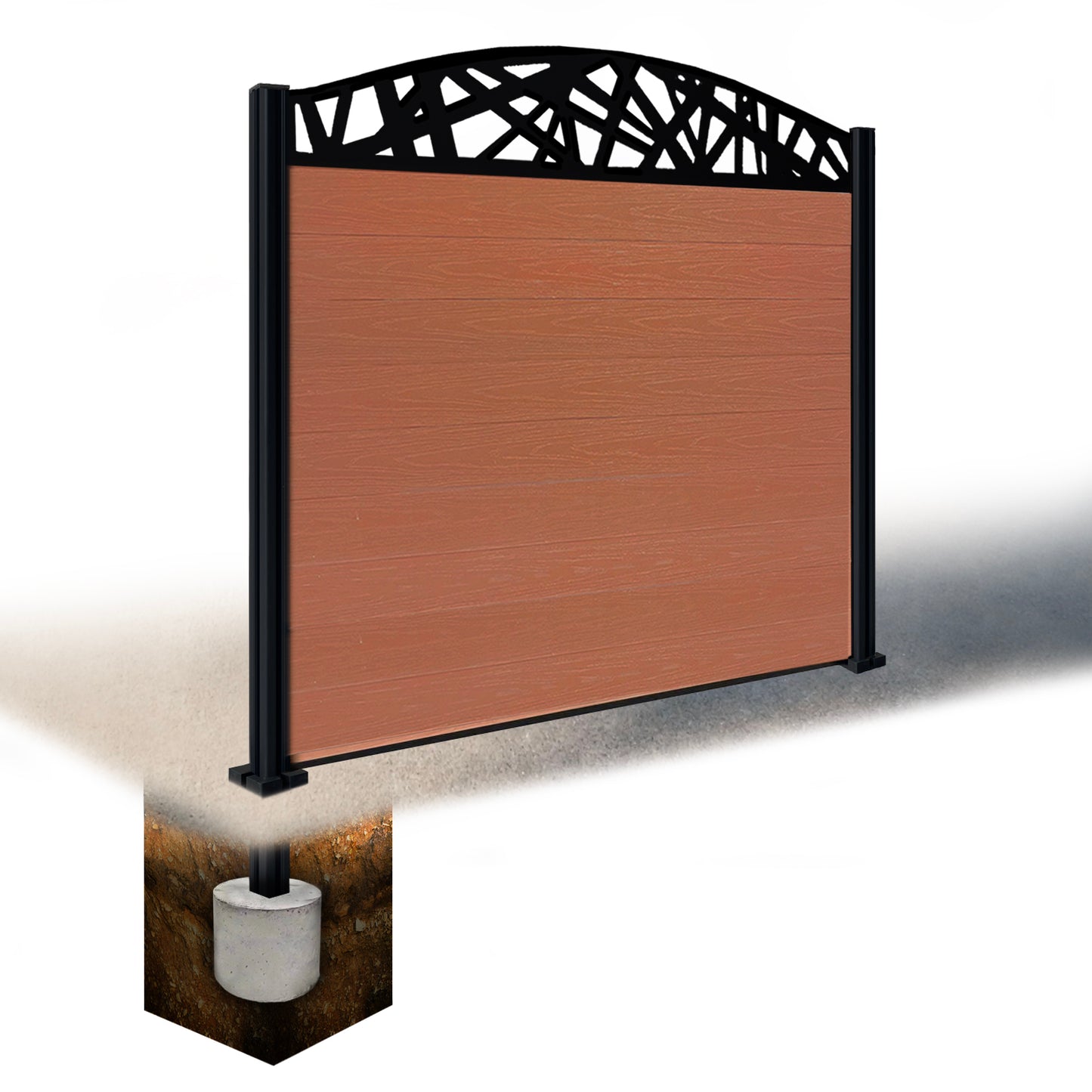Composite Fence Kit - with Curved Laser Trellis