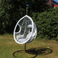 SimpleLiving Egg Swing Chair for Indoor and Outdoor Comfort – White with Cushions